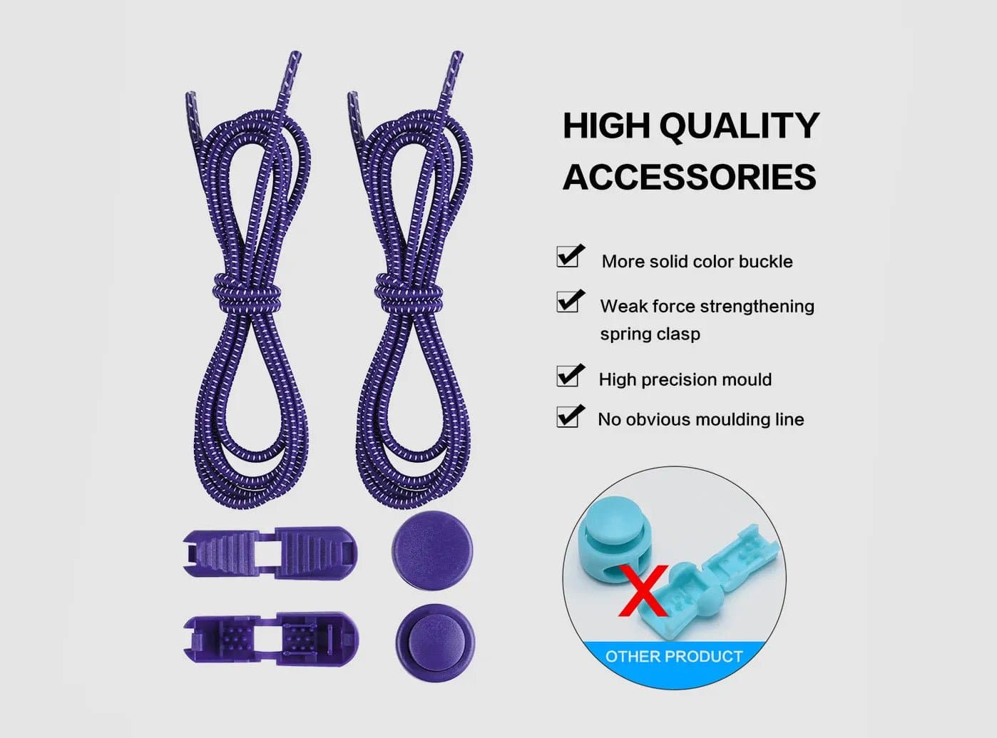 FitVille Elastic No Tie Shoe Laces - Image 14