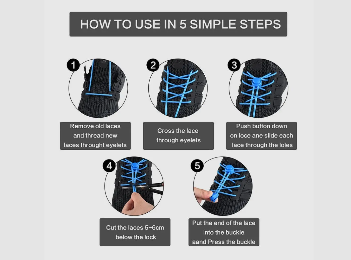 FitVille Elastic No Tie Shoe Laces - Image 7