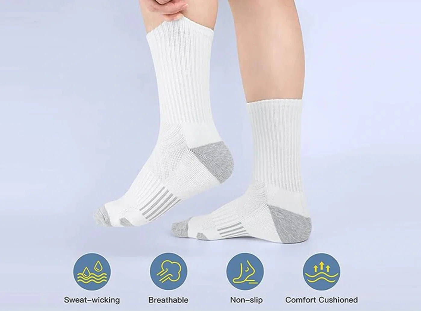FitVille SportStep Athletic Mid Socks 5-Pair Bundle (for Men) - Image 12