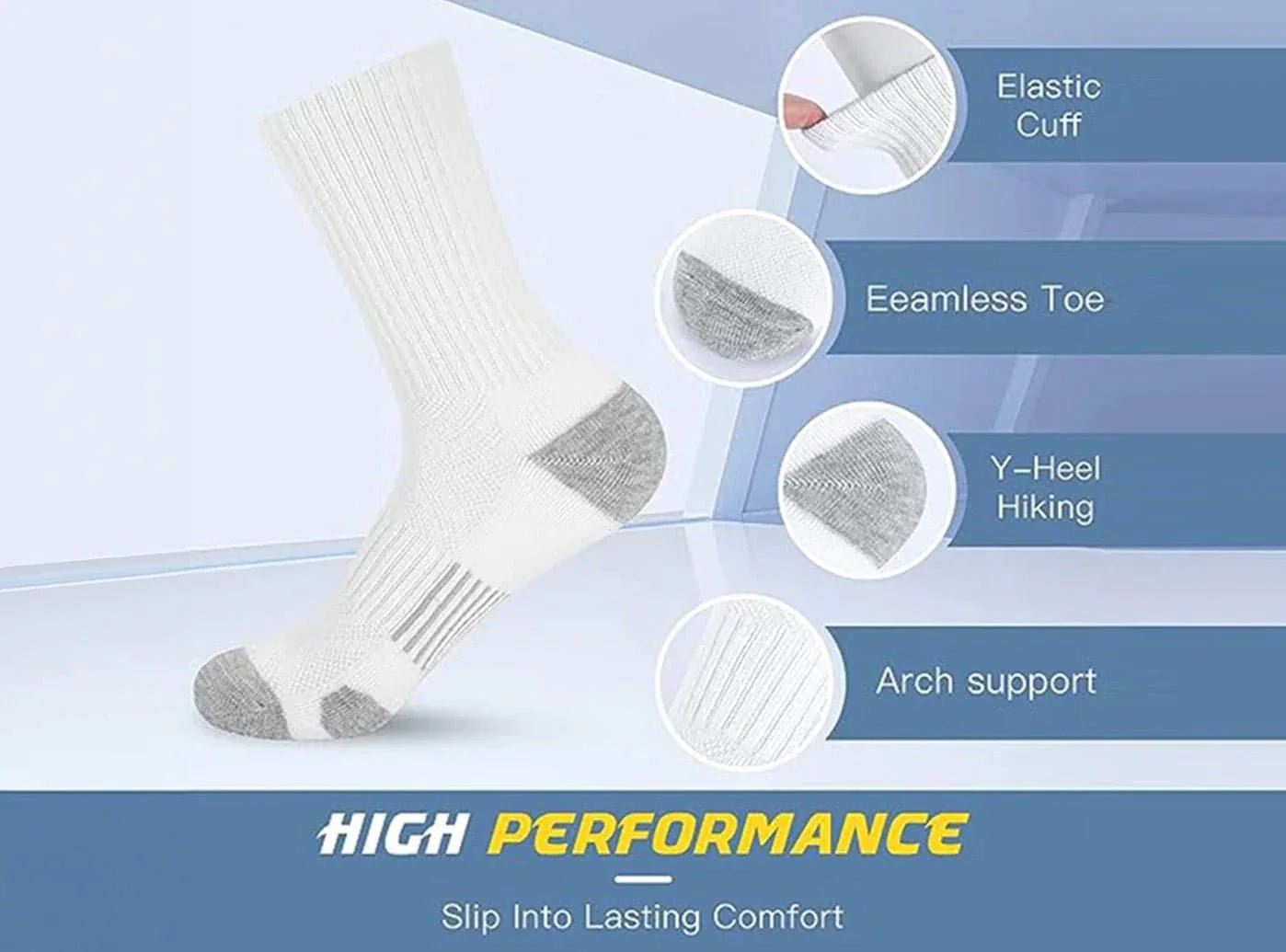 FitVille SportStep Athletic Mid Socks 5-Pair Bundle (for Men) - Image 13